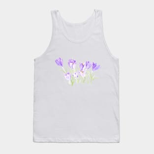 purple crocus flowers watercolor Tank Top